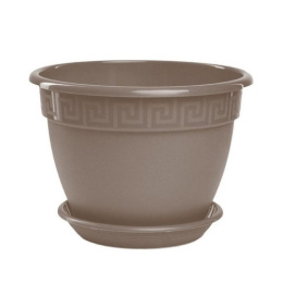 Горшок для цветов пластиковый Антик с поддоном  3,6л d-22см h-16см фраппе 5plast 5PL0440