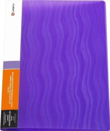 Папка с пружинным зажимом Lamark Волна, фиолетовая 128/57155  CF0046-WVL