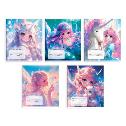 Тетрадь  12 листов клетка Девочки Эльфы 68523