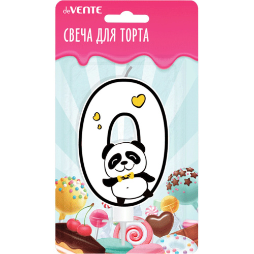 Свеча-цифра 0 Панда deVente 9060111