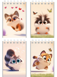 Блокнот А7  40 листов Милые животные, гребень Б40-9332