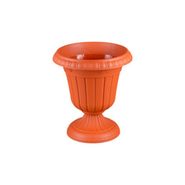 Вазон для цветов пластиковый Валенсия на высокой ножке 3,5л терракотовый Ар-Пласт 07062