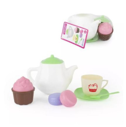 Набор детской посуды пластиковый  7 предметов Сластена, с продуктами, в сетке Совтехстром У1108/16607