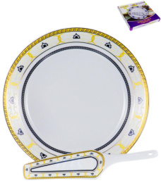 Набор для торта фарфоровый 2 предмета (блюдо 300мм + лопатка) Аврора Дана, в п/у Guterwahl 113-19043