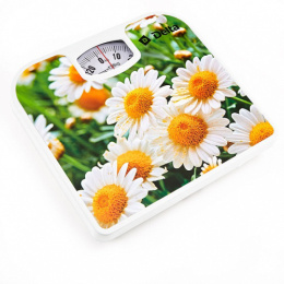 Весы напольные механические металлический корпус, до 130кг, ромашки Delta D-9408