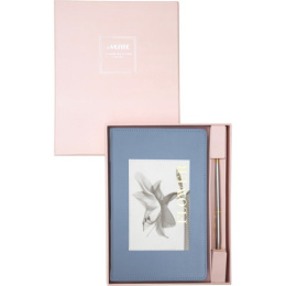 Набор подарочный Ежедневник недатированный А5 136 листов Devente Lower, серо-голубой + ручка, иск. кожа 2237615