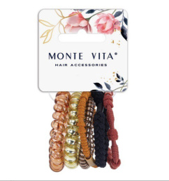 Резинки для волос Monte Vita набор   6шт. 5см, ассорти формы и цвета 457064