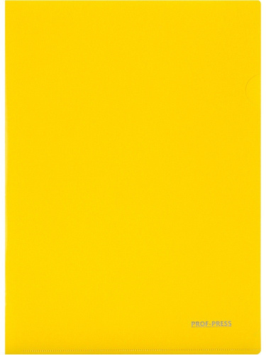 Папка-уголок А4 180мкм, желтая неон ПК-8715