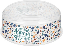 Крышка для СВЧ пластиковая d-25см Bergamo с декором Терраццо, бесцветный Homver 223134301/00