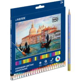Карандаши акварельные 24 цветов Devente Trio Mega soft 3М 5024121