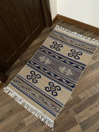 Коврик напольный хлопковый Kilim Usak 60х 90см, синий L'Cadesi UK10/11690202