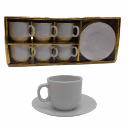 Набор кофейный фарфоровый 12 предметов 100мл белый, в п/у Радужный Дом РД85523
