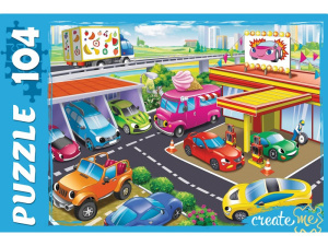 Пазлы  104 элемента Веселая парковка ПУ104-7714