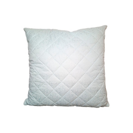 Подушка 70х70см Лебяжий пух (чехол п/э 70, стеганый с молнией, кант) в пакете ДомВелл 