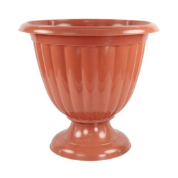 Вазон для цветов пластиковый Жасмин с подставкой 12л коричневый Альтернатива М1557