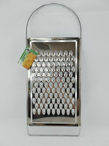 Терка хозяйственная из нержавеющей стали, металлическая ручка Мирхозторг 2804