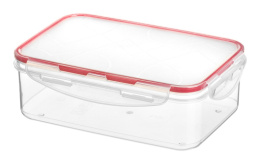 Контейнер для СВЧ пластиковый 1,5л прямоугольный с зажимами Modena, прозрачный Homver 221111206/03