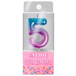 Свеча-цифра 5 Devente Degrade 9060504