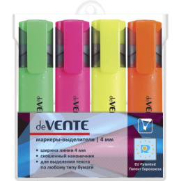 Текстовыделителей набор 4 цвета Devente 5045319