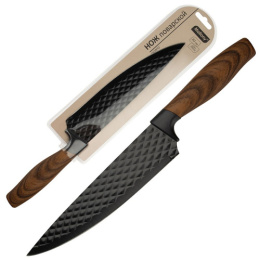 Нож стальной Tronto 200мм с покрытием non-stick, пластиковая ручка "под дерево", поварской Mallony 110640