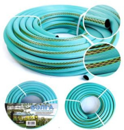 Шланг поливочный ПВХ армированный Волга 3/4" (19мм) 25м, 200 грамм, 3-х слойный, непрозрачный ForPlast