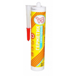 Герметик Силикон V6, санитарный, белый, 260мл (24шт) 02-03-13