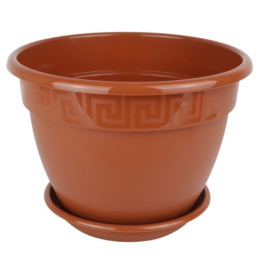 Горшок для цветов пластиковый Антик с поддоном 10,0л d-32см h-23см терракот 5plast 5PL0493