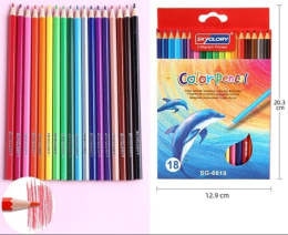 Карандаши цветные 18 цветов Skyglory, пластиковые 123/610918 6618