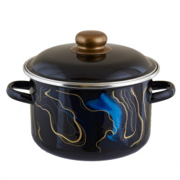 Кастрюля эмалированная Mirage / Вечерний мираж 4,0л цилиндрическая с металл. крышкой Appetite 1RD201M