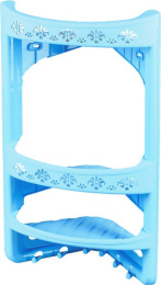 Полка для ванной комнаты угловая пластиковая Аква 28х17,5х48см, нежно-голубой Ар-Пласт 18002