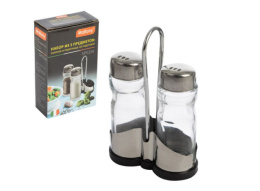 Набор для специй стекло + нержавеющая сталь 2 предмета на подставке, Spezia, в п/у Mallony 009367