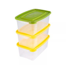 Контейнеры для СВЧ пластиковые набор 3шт. прямоугольные 1л Каскад 2 Полимербыт С57001