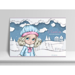 Альбом для рисования 40 листов Девочка. Зима, на скрепке 11019