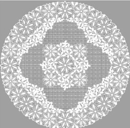 Салфетка виниловая круглая d-30см Лейс, белый перламутр Grace LO-1008PU