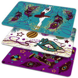 Доска разделочная стеклянная 280х180мм Карнавал, в ассортименте Мультидом RG48-67