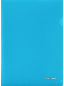 Папка-уголок А4 Стамм 180мкм, голубая ПК-8708