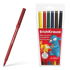 Фломастеры  6 цветов ErichKrause Jolly Friends Washable 61830