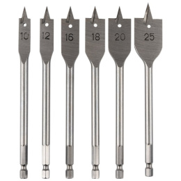 Сверла по дереву набор  6шт. перовые 10-25мм 6-ти гранный хвостовик Park 107351