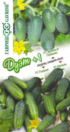 Огурец Зеленые гномики F1 + Гномик F1 + Капель F1 30 шт. цветной пакет серия Дуэт+1 Гавриш
