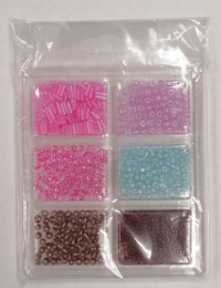 Набор для творчества. Бисер  6 шт разной формы, цвета в ассортименте, в пластиковом контейнере TZ-1677