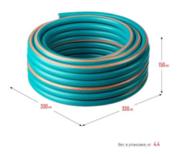 Шланг поливочный ПВХ армированный PROLine Expert 5 3/4" (19мм) 15м, 5-ти слойный, голубой Grinda 429007-3/4-15