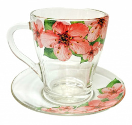 Чайная пара стеклянная 250мл Сакура, в п/у Декостек 2649-Д