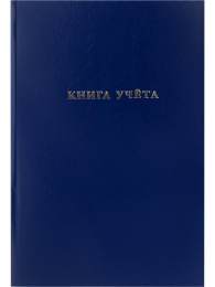 Книга учета  96 листов А4 клетка, бумвинил, синий 96-9281