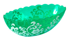 Салатник пластиковый овальный Восточный 1,5л 25х17х7,5см зеленый Ар-Пласт 30010