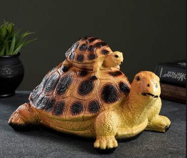 Копилка гипсовая Черепаха двойная 15х27см Гарденвилл 286