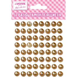 Наклейки Стразы акриловые Devente жемчуг, темное золото 8004036