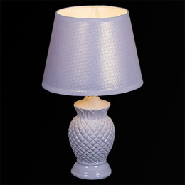 Лампа настольная с текстил. абажуром 60Вт цоколь - Е14 d-20см h-33см основание - керамика, белый/белый Reluce 00186-0.7-01