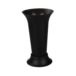 Ваза для цветов пластиковая с поддоном d-18,5см h-31см 3л, черный Альтернатива М5144