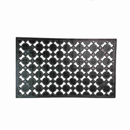 Коврик придверный резиновый 45х 75см, черный с узором Радужный Дом РД67123
