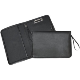 Папка деловая А4 Attomex Vega искусственная кожа, на молнии, с ручкой-петлей, черный 1040506